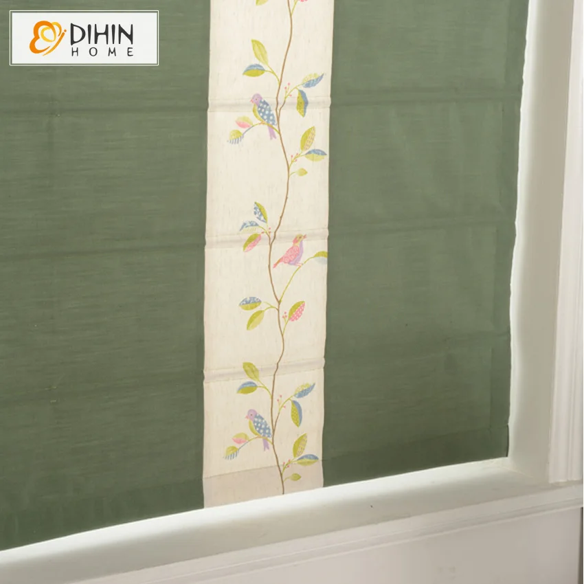 Included Curtains Green valance Cotton/Linen Natural Fabric Room Rollor Blind Roman Shade Blinds For Living | Дом и сад