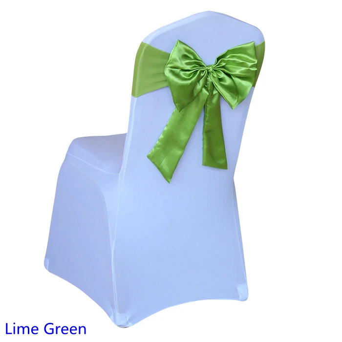

Lime Green Colour Spandex chair sashes wedding chair sashes lycra stretch band bow tie hotel party show decoration universal