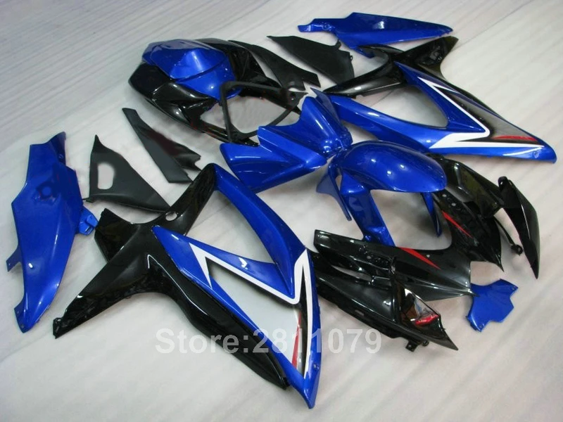 Инжекционный обтекатель кузова комплект для Suzuki GSXR600 08 09 10 синий черный