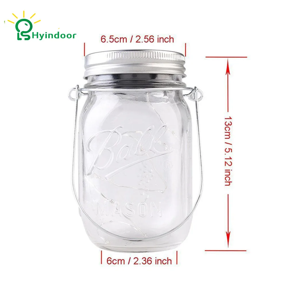 Hyindoor Solar Mason Jar Lid Lights 4 Упак. 10 светодиодных огнеупорных крышек для декора