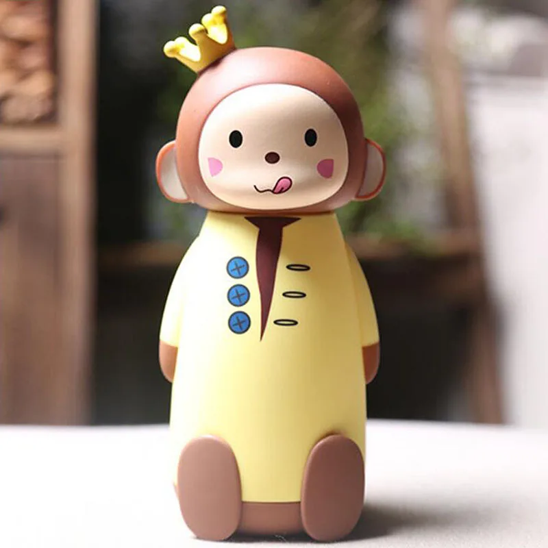 Милая 3D стеклянная бутылка для воды в стиле обезьяны детей мультяшная