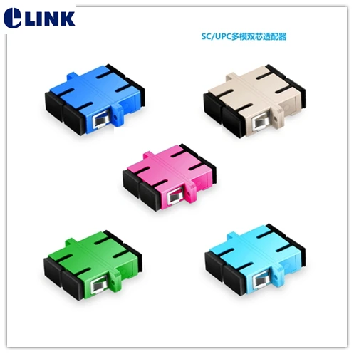 

fiber SC adapter duplex SM MM APC OM3 OM4 OM5 blue green gray aqua Pink optic fibre DX connector abs ftth coupler y ELINK SC-SC