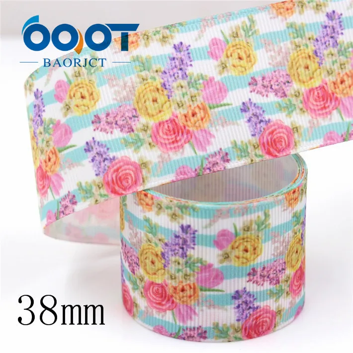 G-18925-1180 OOOT BAORJCT G-18925-1178, 38 мм/75 мм 10 ярдов весенние ленты с цветами Термотрансферная печать grosgrain, DIY аксессуары для одежды - Цвет: G-18925-1180