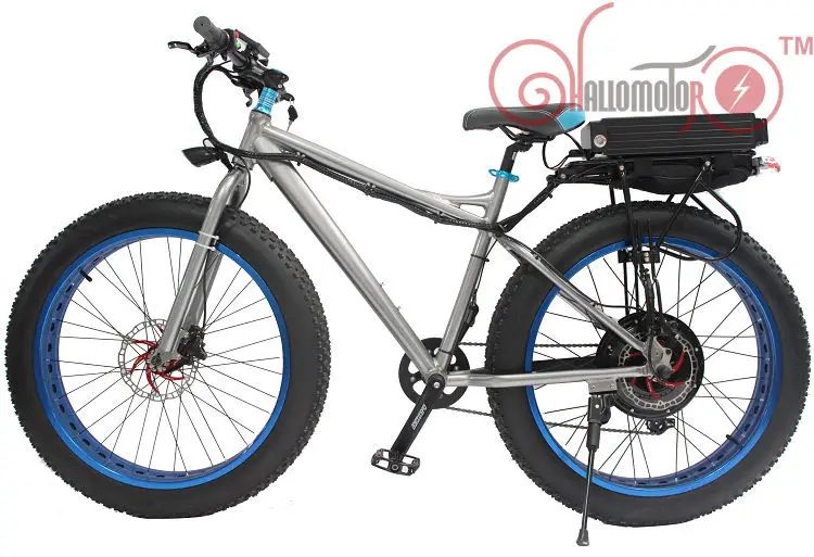 ConhisMotor мощный Fat Tire 48 V 1000 W 2" Зимний электровелосипед задняя часть электровелосипеда Перевозчик 48 V 20AH литиевая батарея многоцветное колесо - Цвет: Blue Rim