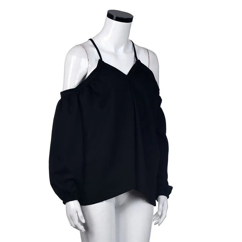 #5606 Для женщин Сексуальная плеча с длинным рукавом Довольно блузка|blouse off|top
