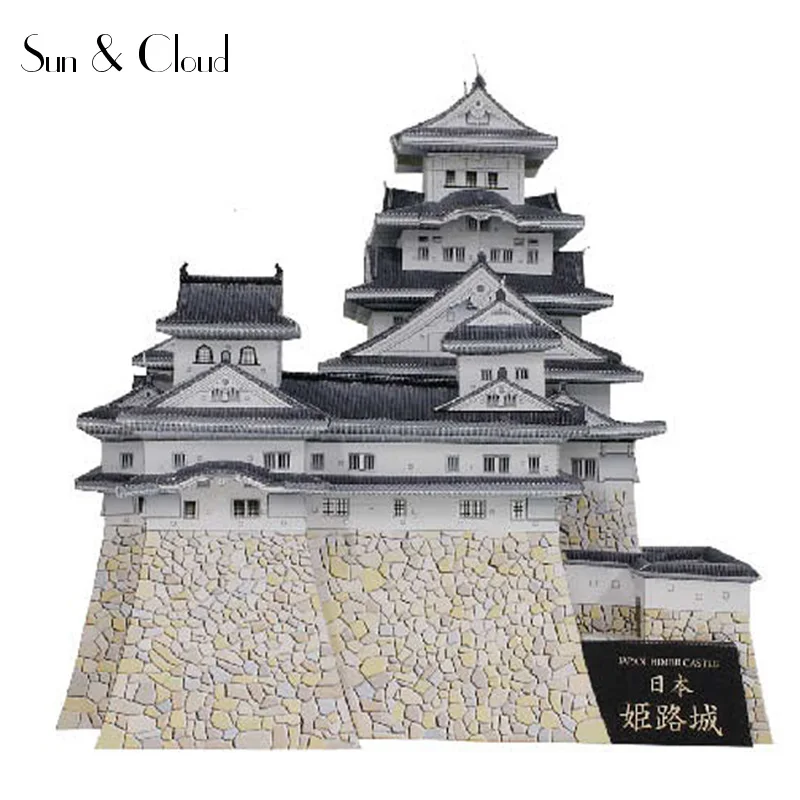 Традиционный бумажный 3d замок Himeji в японском стиле модель архитектурного здания