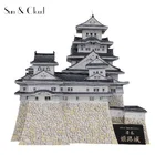 Традиционный бумажный 3d-замок Himeji в японском стиле, модель архитектурного здания для сборки, ручная работа, пазл, игра сделай сам, детская игрушка