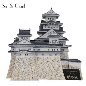 Традиционный бумажный 3d-замок Himeji в японском стиле, модель архитектурного здания для сборки, ручная работа, пазл, игра сделай сам, детская игрушка