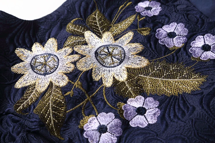 SMTHMA 2021 New Fashion Runway Dress Women Vintage Floral Embroidery Sleeveless Faldas Festa Casual Summer Dresses | Женская одежда