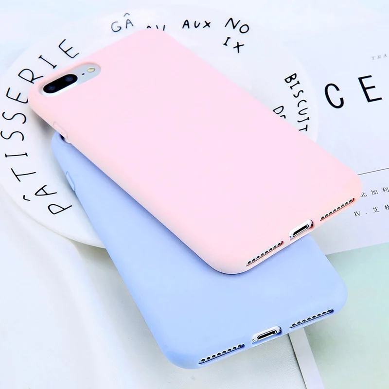 Fexcel мягкий чехол TPU для iPhone 5 5S SE 6 6S 7 8 Plus X XR XS Max ультра тонкий Карамельный цвет 360