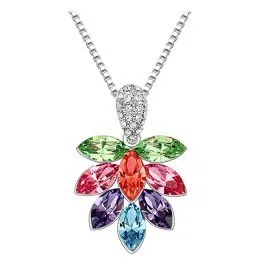 Austrian crystal necklace wholesale female short paragraphs exaggerated fashion flower pendent sautoir&lt a tree flowers &gt - G118 |