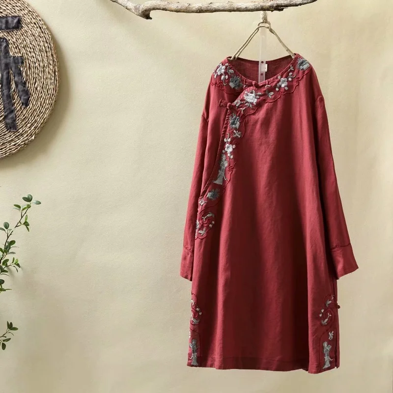 Женское винтажное длинное платье Cheongsam китайское свободное желтое в стиле ретро