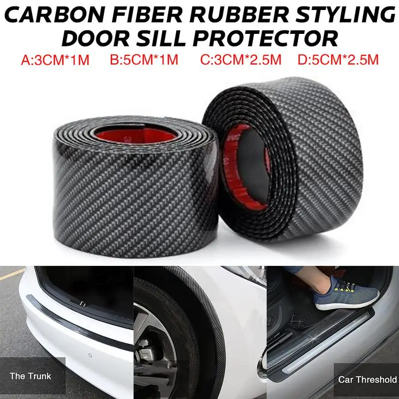 Автомобильные наклейки из углеродного волокна резиновый Стайлинг протектор