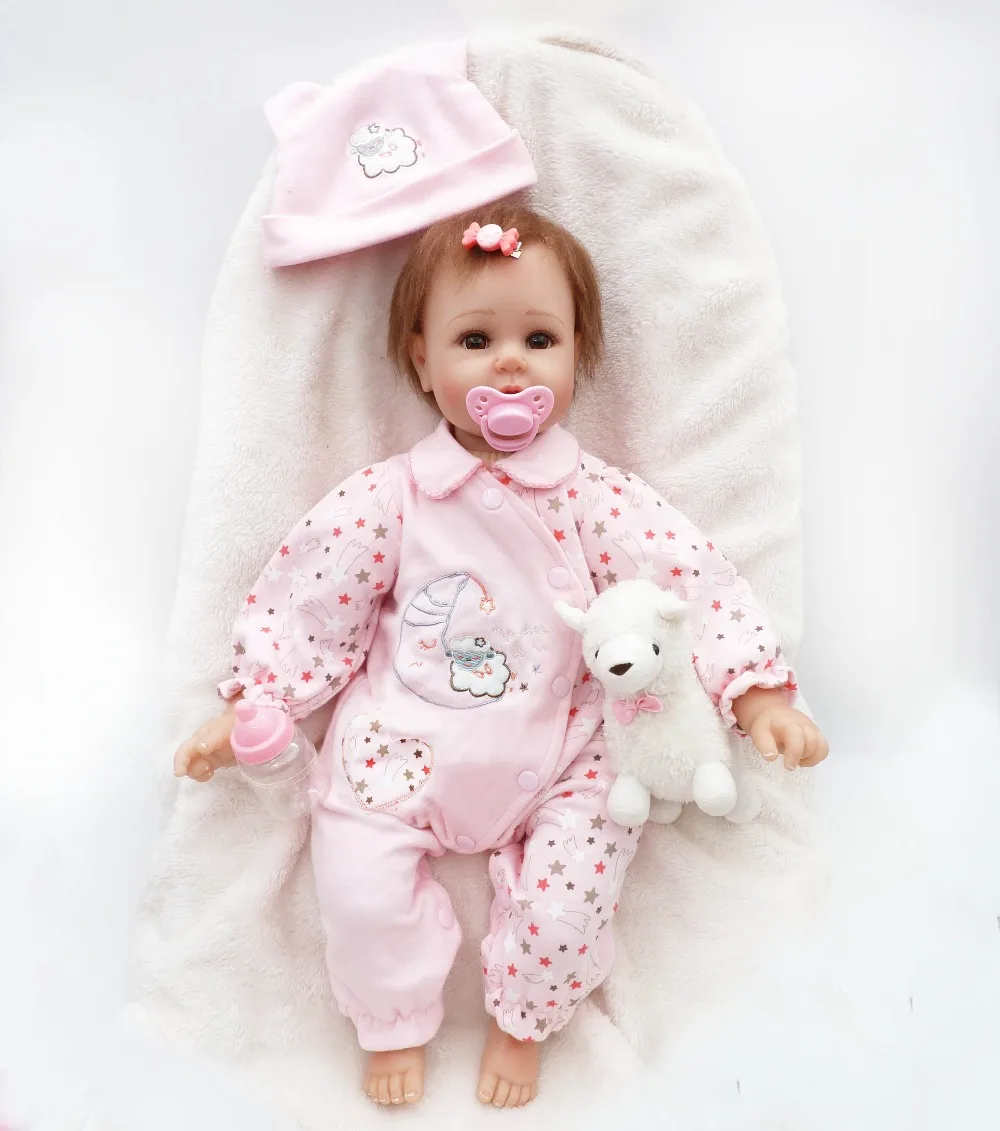 20&quotNPKCOLLECTION Soft Silicone Reborn Baby Dolls handmade pink outfit infant hand rooted hair as kids Lifelike popular Bebe | Игрушки и