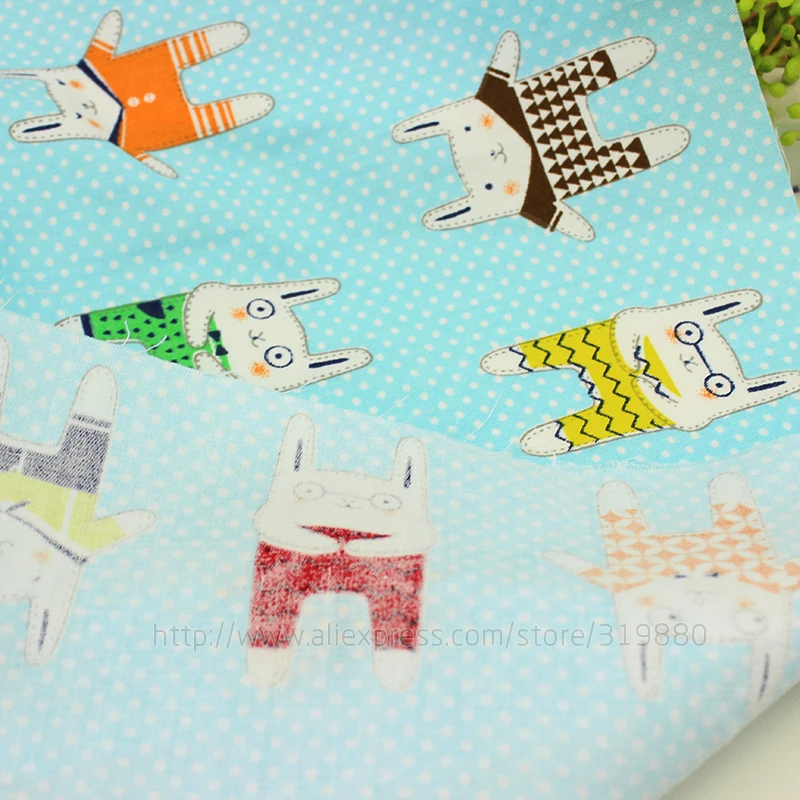 Большой размер многоцветный мультфильм кролик хлопчатобумажная ткань для
