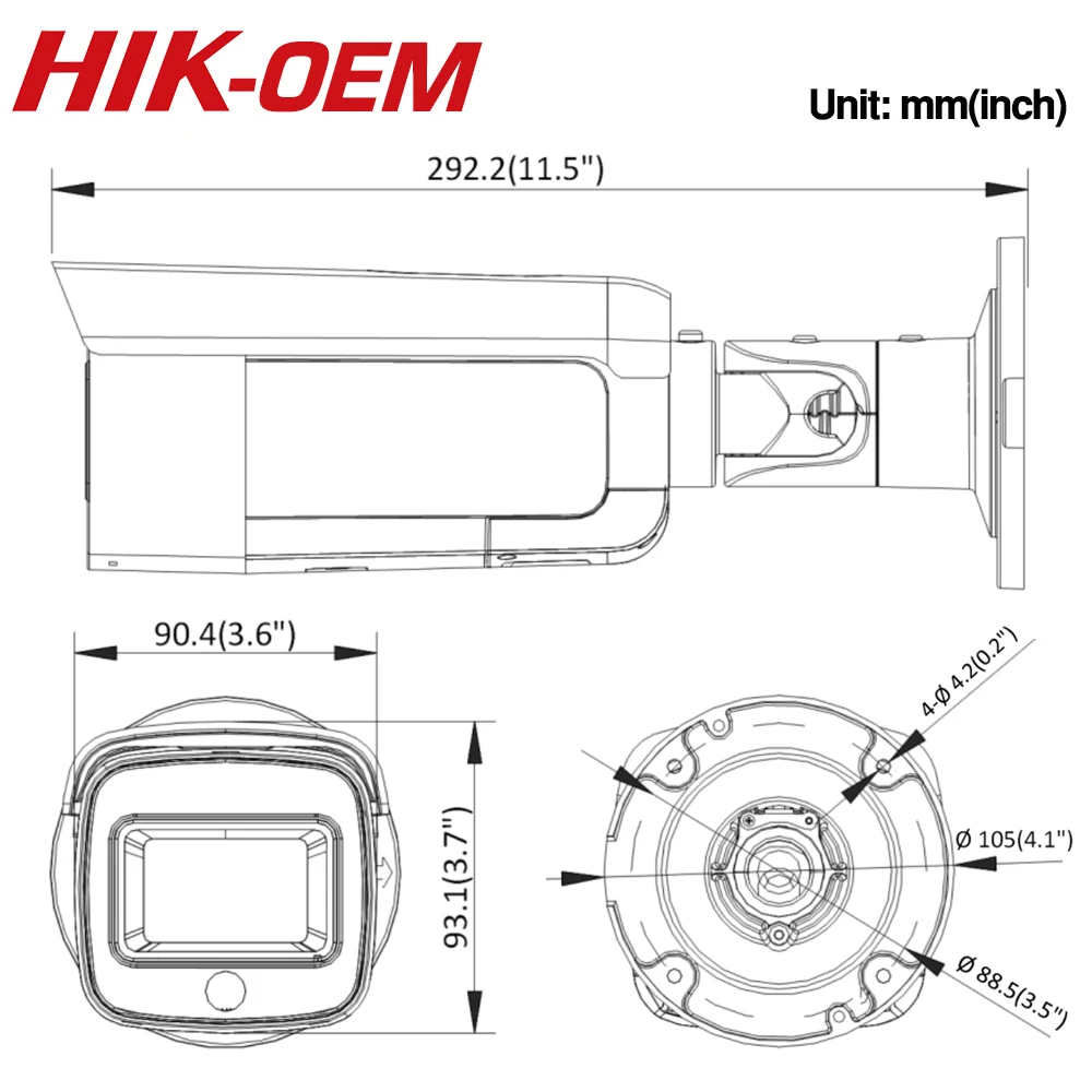 

Hikvision OEM IP Camera DTT46G (OEM DS-2CD2T46G1-4I/SL) 4MP Network Bullet POE IP Camera H.265 CCTV Camera SD Card Slot