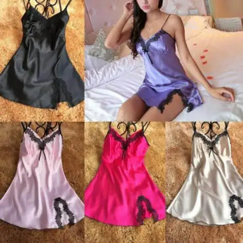 Нижнее белье ночное нижнее стринги платье Babydoll кружевное лоскутное модное