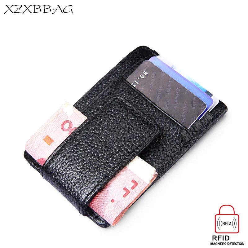 XZXBBAG зажим для денег из натуральной кожи унисекс мини кошельки карт мужчин и