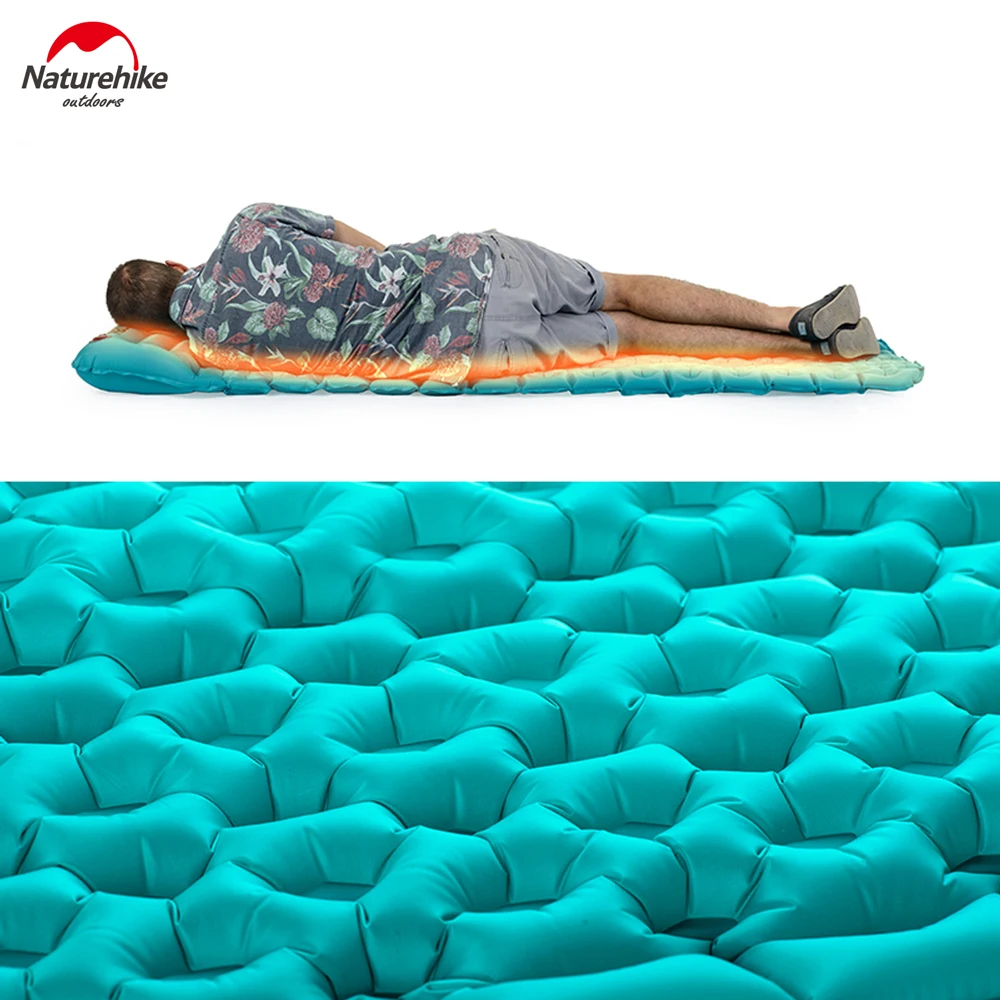 

Naturehike Inflatable Mattress Outdoor Moisture-proof Mattress Air Mattress TPU Camping Mat Sleeping Pad With Pillow NH17T024-T