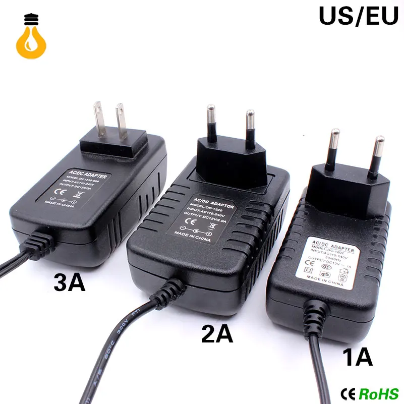 12V зарядное устройство 2A 24W Трансформаторы освещения 100 V-265 V AC to DC12V переключатель питания адаптер конвертер для RGB светодиодные ленты Драйвер