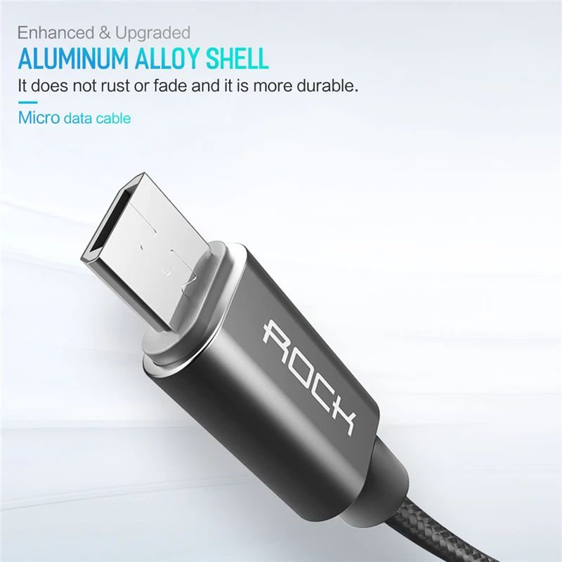 ROCK Micro USB кабель 2A для samsung S4 S5 S6 S7 Xiaomi Redmi Note 4x huawei Android телефон Быстрый зарядки