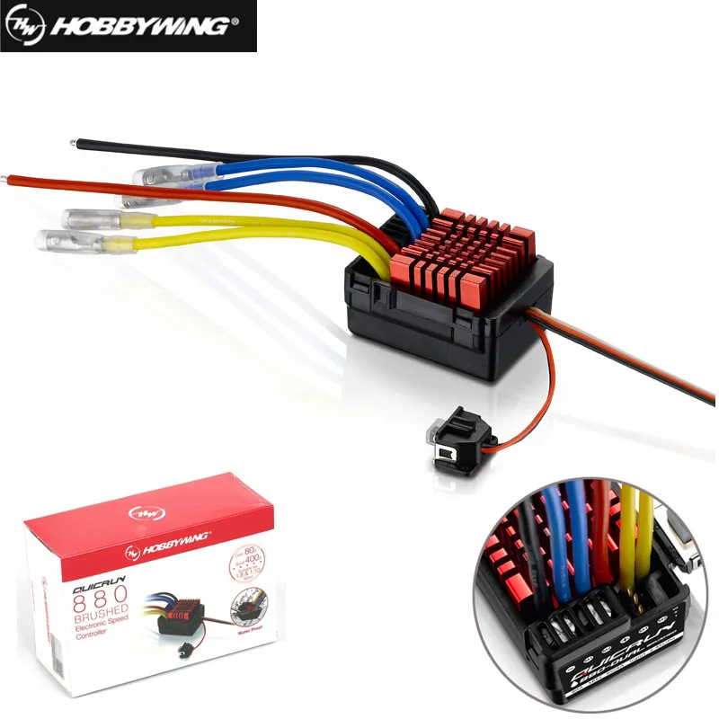 Оригинальный контроллер скорости Hobbywing QuicRun WP 880 80A с двойным начесом