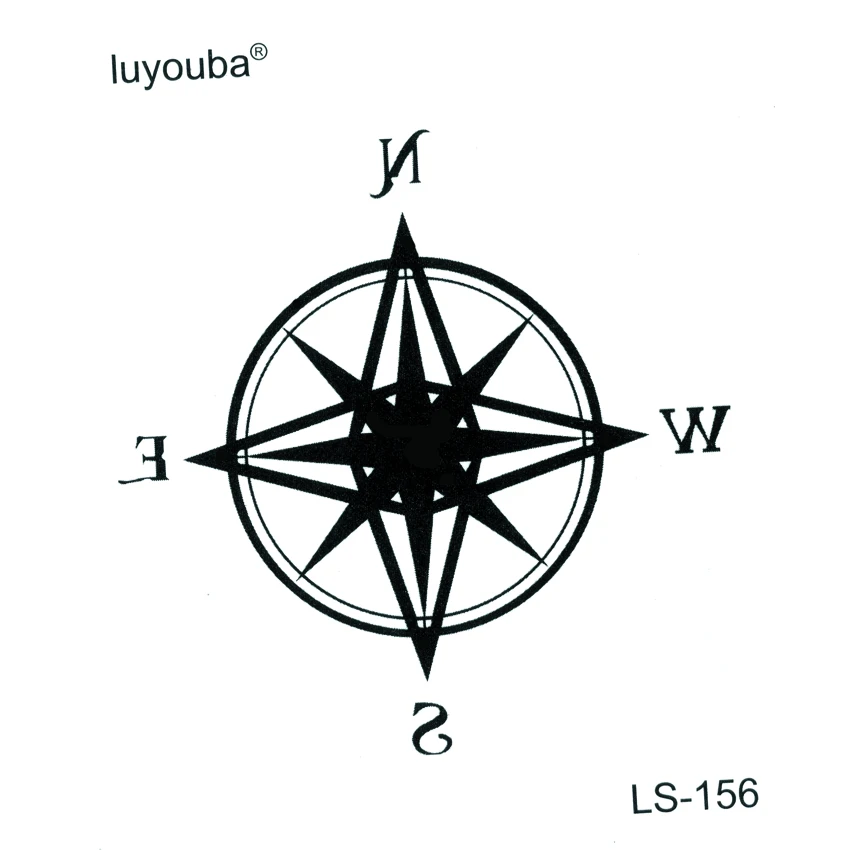 

Compass Waterproof Temporary Tattoo Men Fake Tattoo The flash Tatoo Temporary Stickers Tatuajes Temporales Face jewels