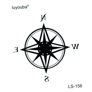 Компас, водостойкая временная татуировка, мужская, поддельная татуировка, флэш, временные тату наклейки, Временные татуировки, украшения для лица