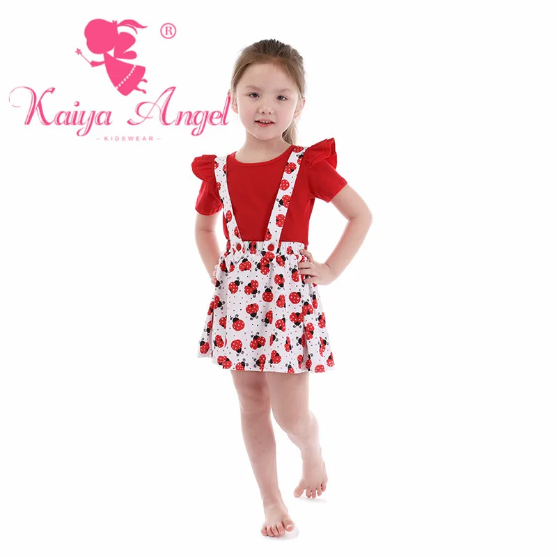 Летняя одежда для маленьких девочек от Kaiya Angel эксклюзивный детский красный