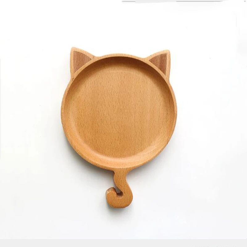 Мультяшные десерты японские тарелки деревянная кухонная тарелка с животными