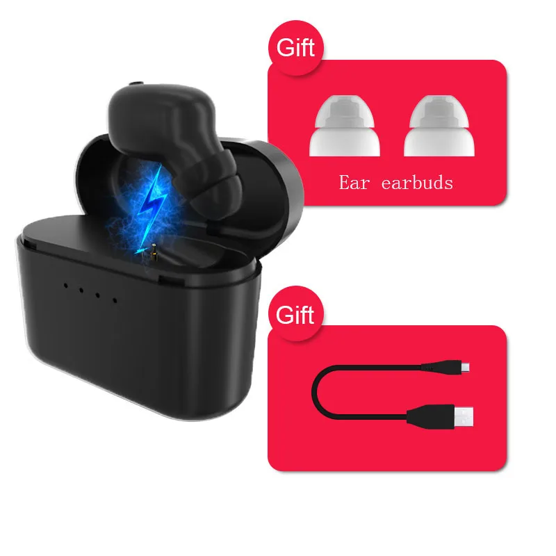 Black Z3 HIFI мини Bluetooth наушники с микрофоном, беспроводная гарнитура, музыкальные наушники, Bluetooth 4,2, шумоподавление с зарядным устройством - Цвет: Black