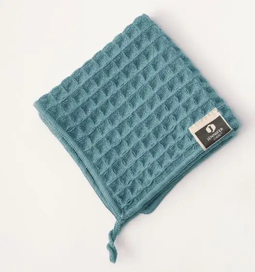 4 Pieces blue Размер: 30x30 см 4 шт./компл. хлопковые настольные салфетки дома Кухня вафельным узором чай Полотенца абсорбент блюдо для чистки Полотенца s сатин платок носовой платок - Цвет: 4 Pieces blue