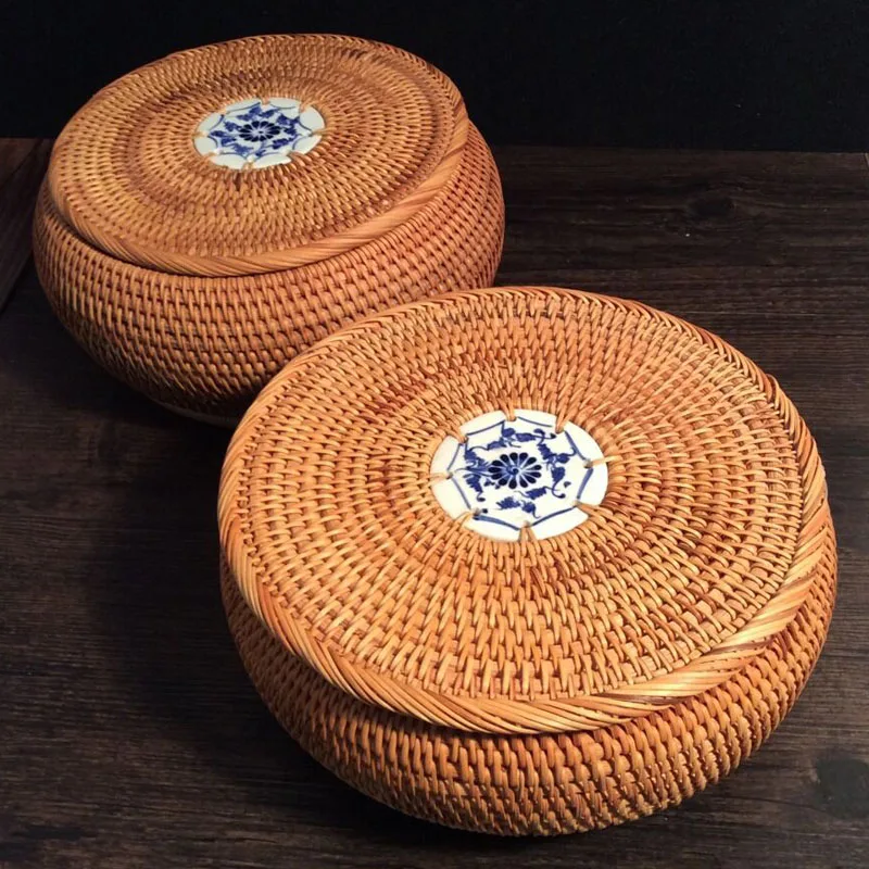 100% вьетнамская Осенняя ротанговая чайная коробка ручной работы для чая пуэр