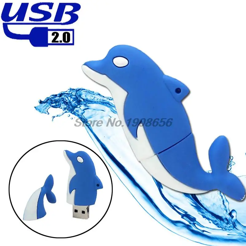 Usb флеш накопитель с изображением дельфина 4 ГБ 8 животное 16 32 флешка USB 2 0 U диск