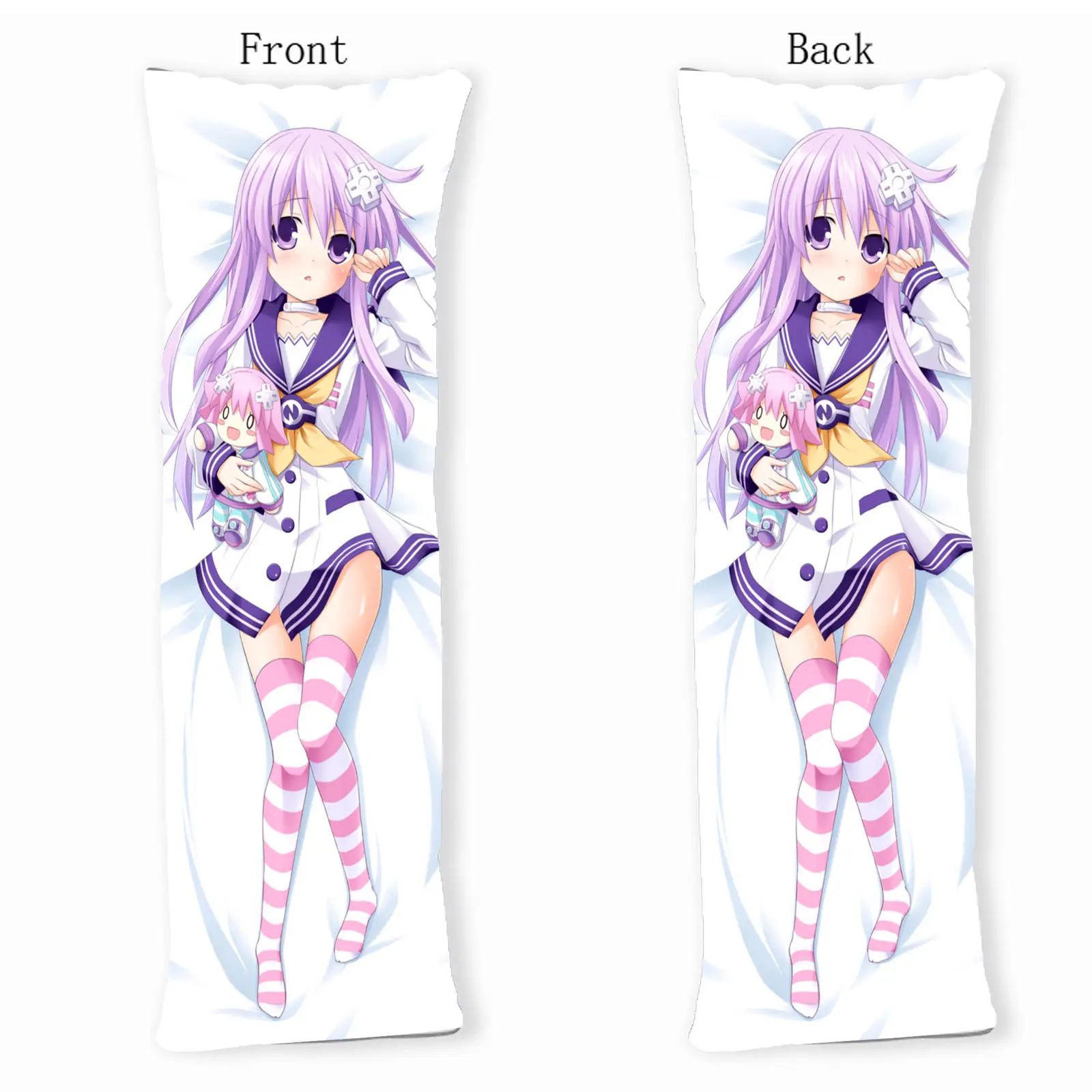 Гиперразмерный чехол для подушки Neptunia Noire с фиолетовым сердцем Dakimakura 150