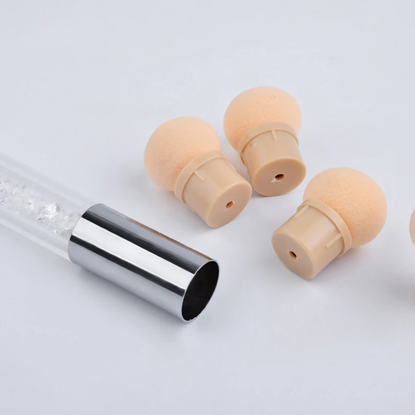 1 Pc Dual-ended Sponge Gradient Blooming Nail Pen Rhinestone Handle Drawing Dotting Uv Gel with 4pcs Heads Tools | Красота и здоровье