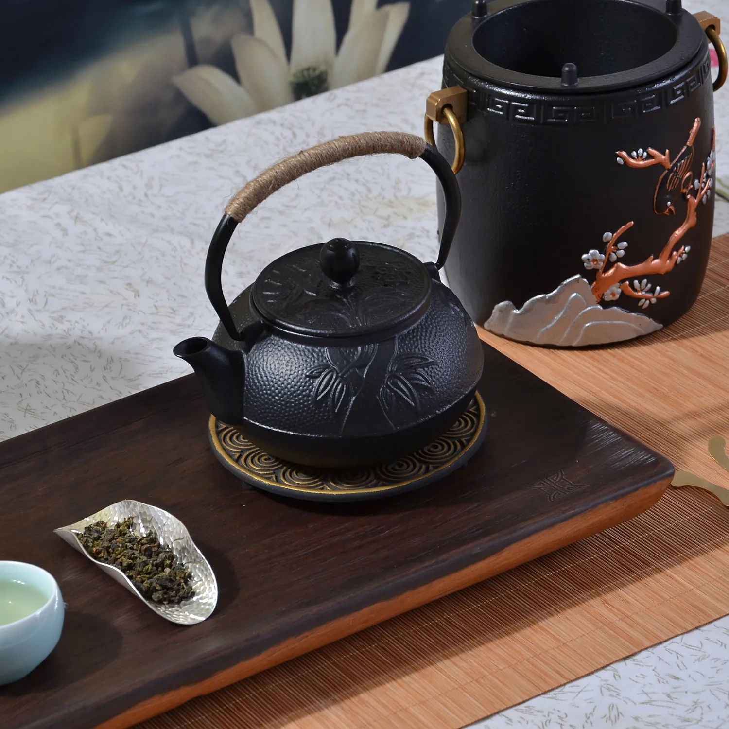 Gong Tang чайник Meilan bamboo чугунный горшок японский Южно-свинья железный непокрытый
