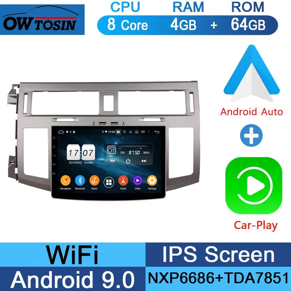 " ips 8 Core 4G Оперативная память 64G Встроенная память Android 9,0 автомобиль dvd-радио GPS для Toyota Avalon 2005 2006 2007 2008 2009 2010 DSP CarPlay попугай BT - Цвет: 64G CarPlay Android