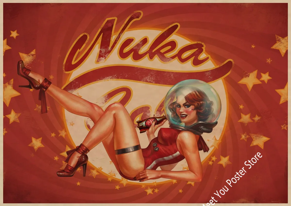 Fallout 3 4 игровой плакат Fallout серия игра Ретро плакат, крафт-бумага для бара кафе домашний декор Настенная роспись наклейка Z8