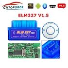 ELM327 Bluetooth V1.5 PIC18F25K80 OBD2 автомобильный диагностический инструмент Bluetooth elm 327 V1.5 для AndroidIOSПК считыватель кодов