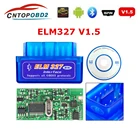 Super Mini ELM327 Real 25K80 Bluetooth V1.5 OBD2 автомобильный диагностический инструмент ELM 327 V 1,5 Bluetooth для AndroidПК для протокола OBDII