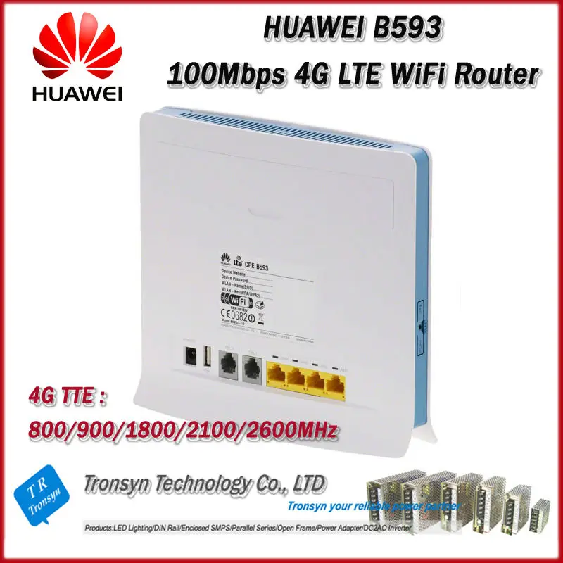 

New Original Unlock 100Mbps HUAWEI B593 4G LTE CPE Wireless Router With Sim Card Slot Support B1 B3 B7 B8 B20