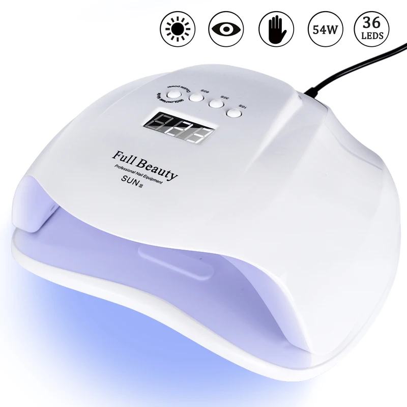 STZ 54W Pro УФ светодиодная лампа для маникюра Солнечный свет сушка ногтей; уход за всеми гелями лак клей ультрафиолетовая лампа набор инструментов для дизайна ногтей Sun X