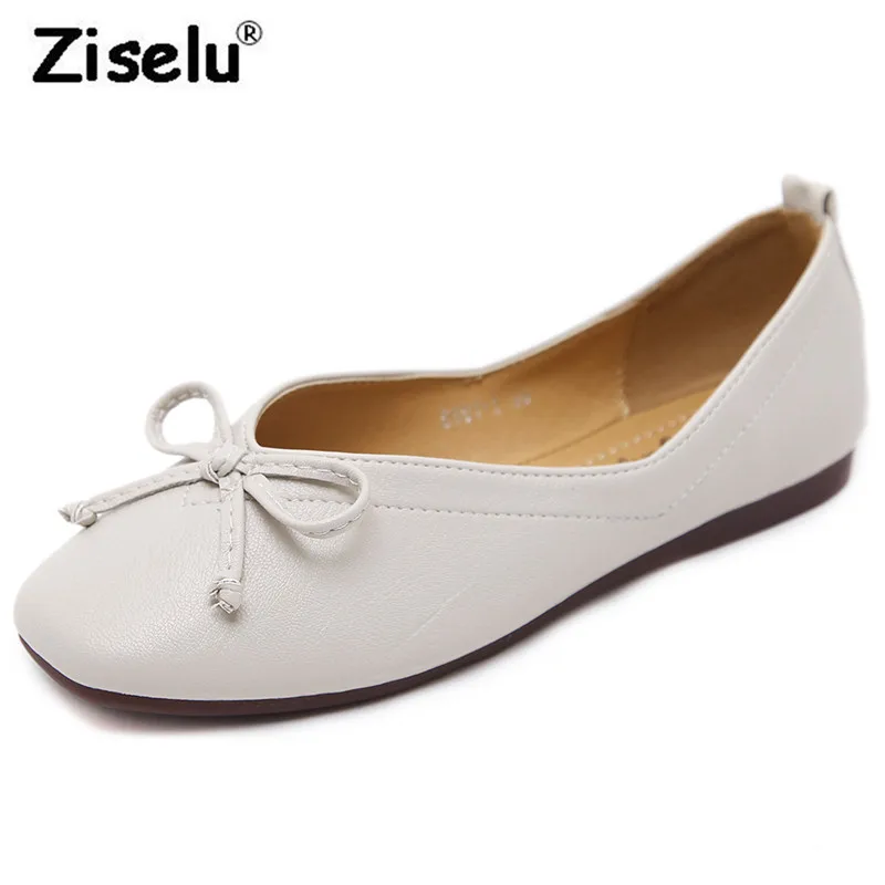 Квадратный носок мягкая подошва Женские балетки на плоской подошве из