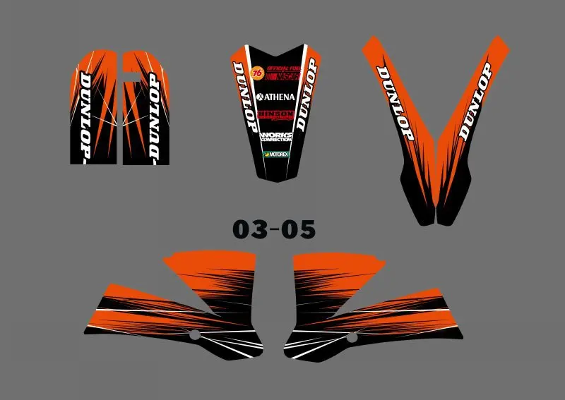 0520 NEW STYLE (Orange &amp Black)TEAM GRAPHICS&ampBACKGROUNDS DECALS STICKERS Kits for KTM SX 85 2003 2004 2005 | Автомобили и