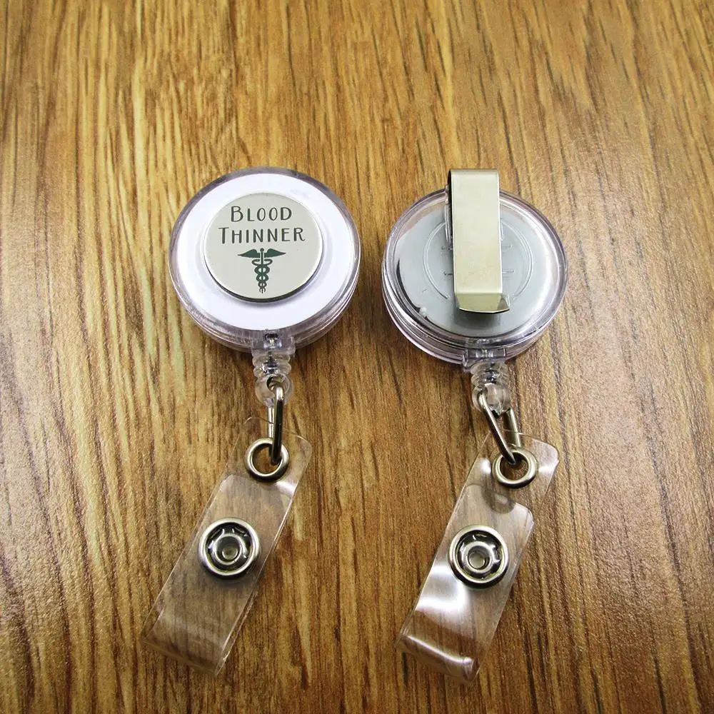 

blood thinner ID Badge Reel for Docter Nurse Teacher Student retractable recoil id badge holder office work fun