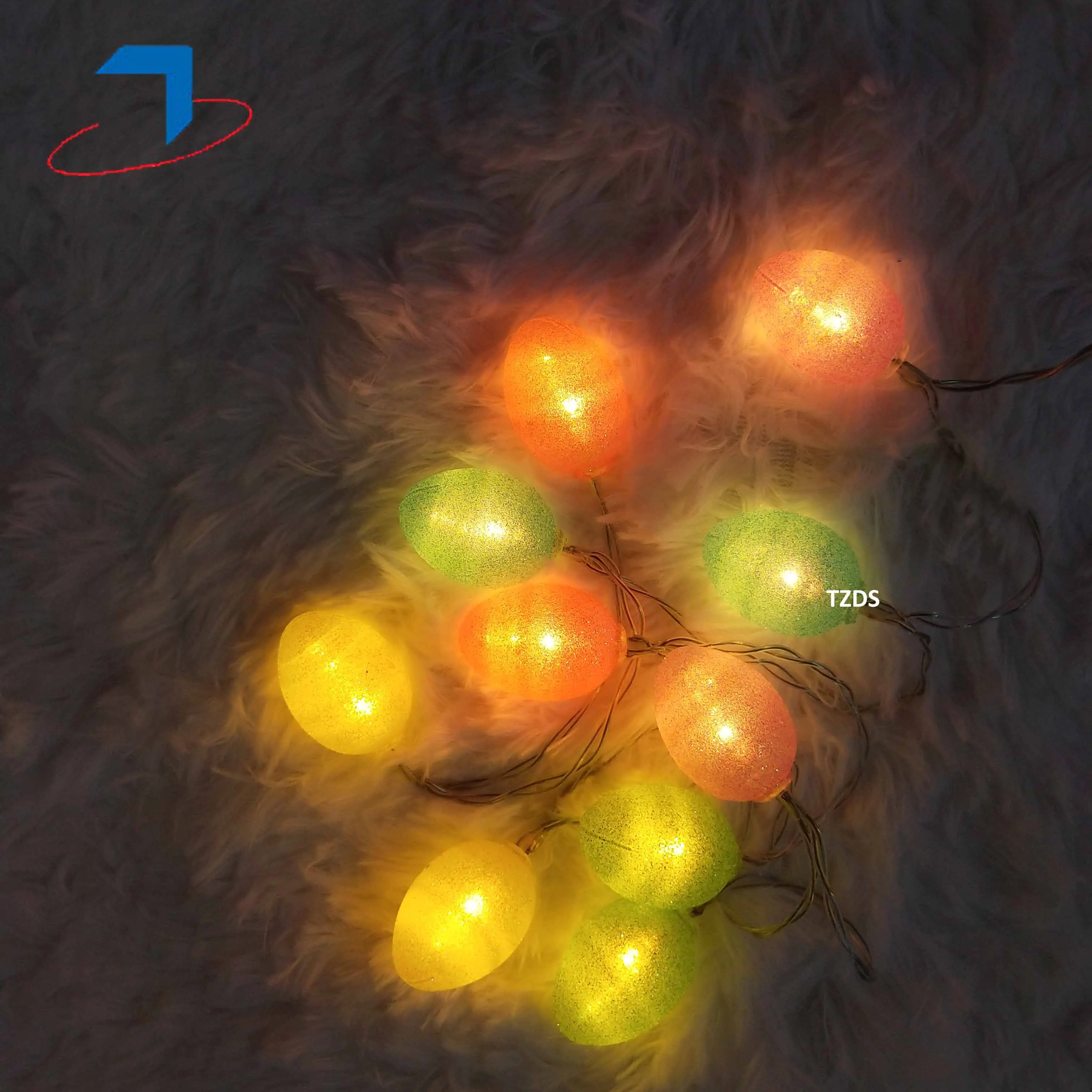 Пасхальное украшение LED теплый белый милый красочный яичная нить свет для