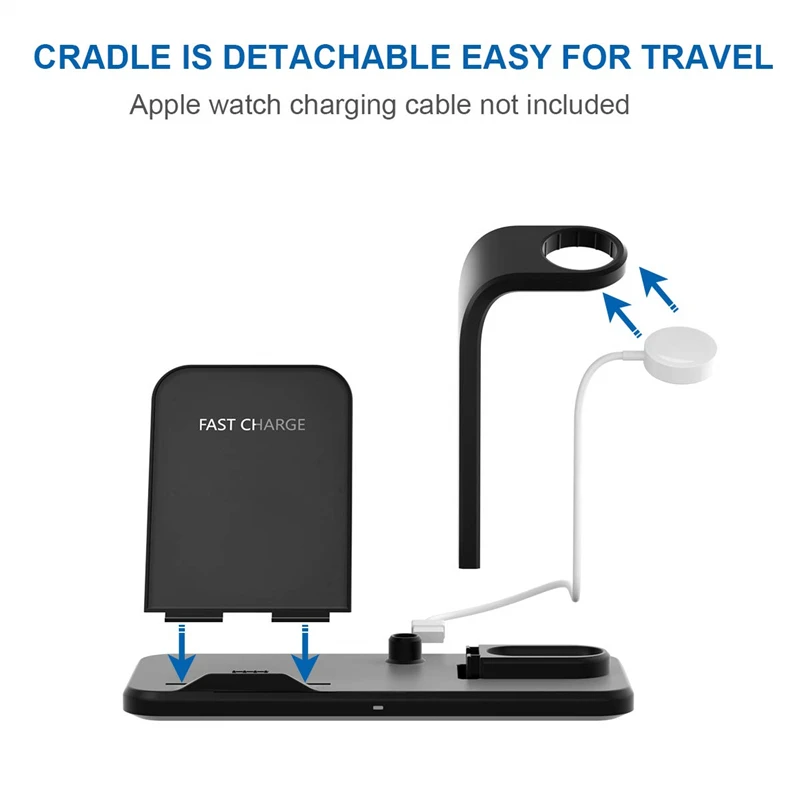 Беспроводное зарядное устройство 3 в 1 для IPhone и Apple Watch/AirPods Pencil 4 2 Qi быстрая