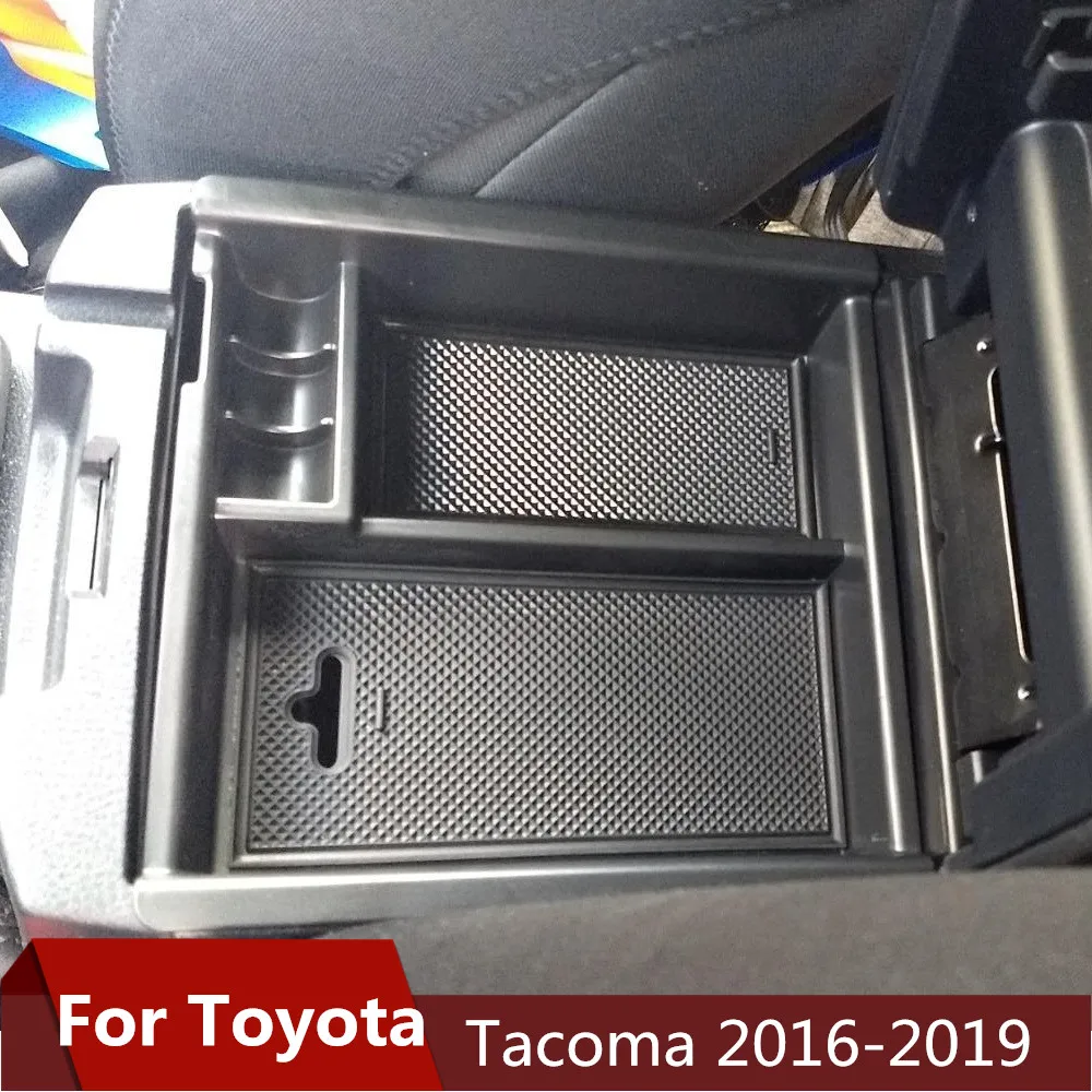 Для Toyota Tacoma аксессуары центральный автомобильный подлокотник для хранения коробка авто контейнер перчатка Органайзер чехол ABS черный