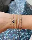 2021 цвета: золотистый, серебристый Цвет мини круглые CZ ювелирные изделия Лаки сглаза браслет для женщин Lucky Boho Турецкий Дурной глаз модный браслет